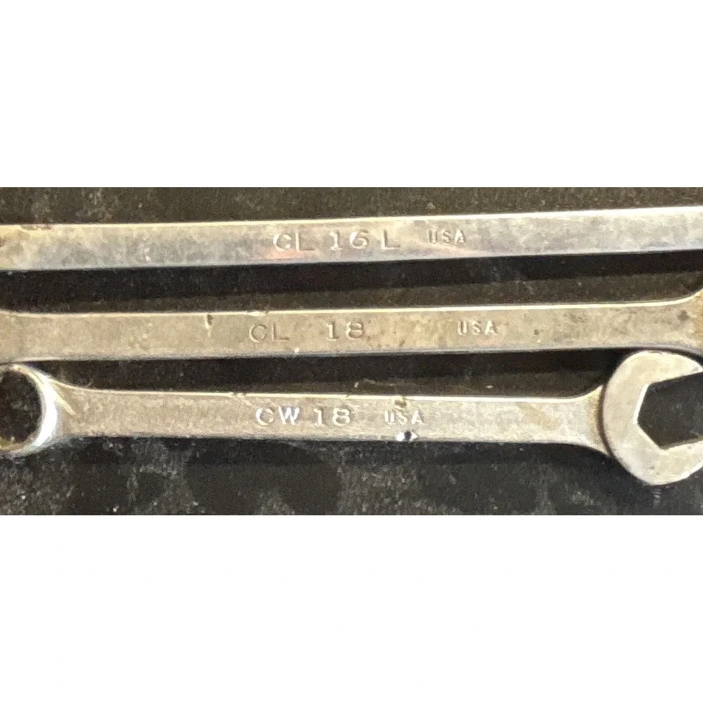 Mac Tools‎ Wrench Set 3pc SAE 1/2 9/16 CL16L CL18 CW18 USA Vintage Combination